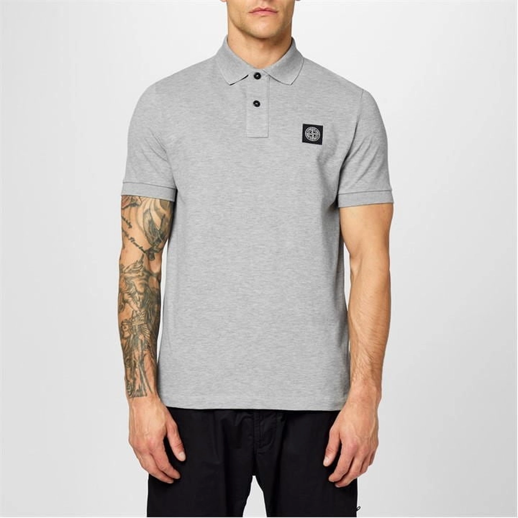 Stone Island Compass Logo Polo Shirt - Grey